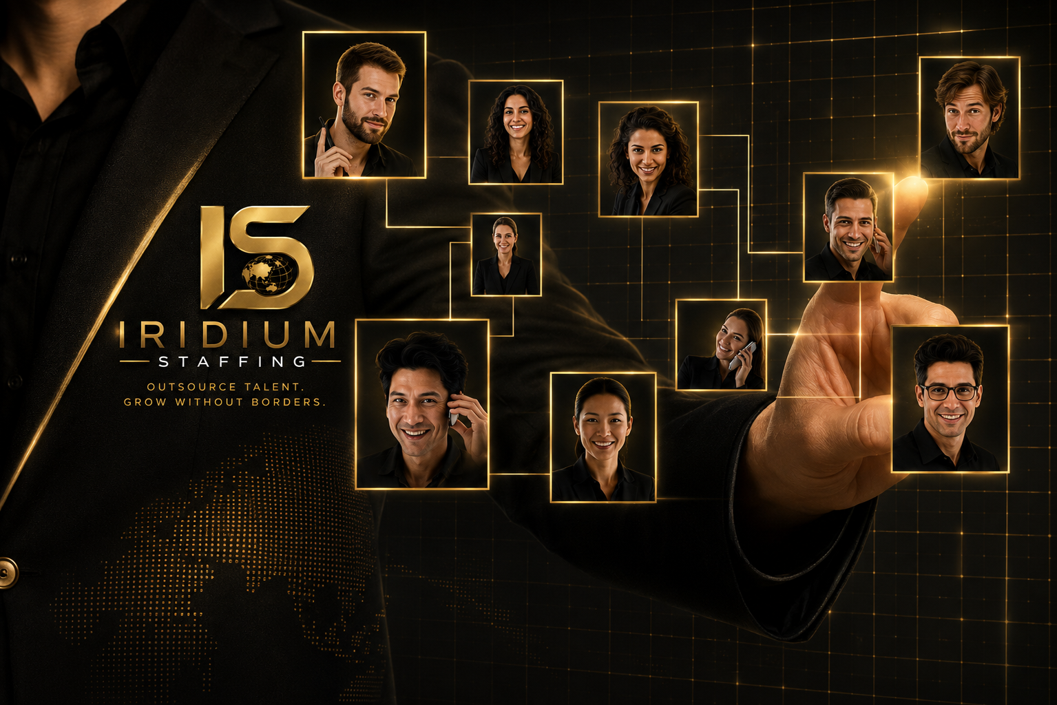 Iridium Staffing global network of vetted virtual assistants and administrative professionals